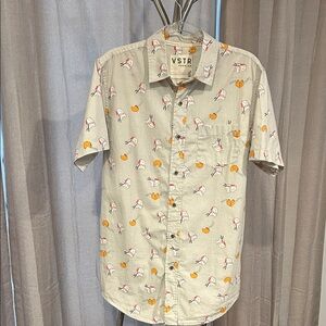 VSTR Men's Short Sleeve Shirt -with fortune cookie print. 100% cotton.
